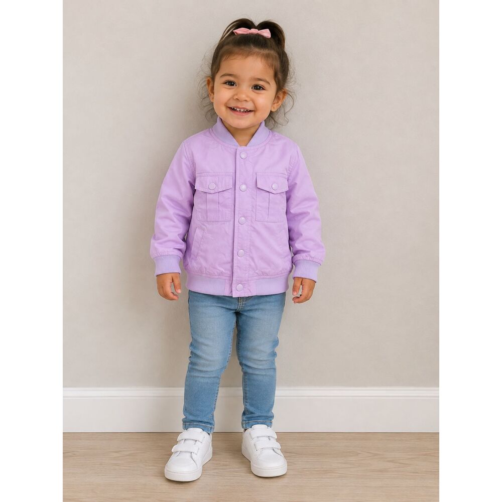 Bomber Jack with Buttons Size 2T Purple